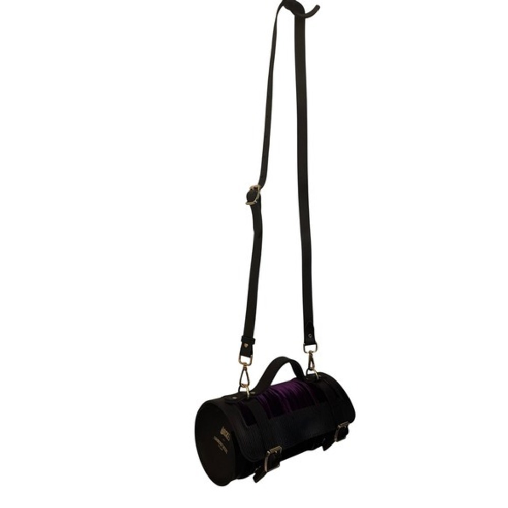Cambridge Satchel x Wicked Elphaba Bag Black Leather Purple Velvet Crossbody - Picture 3 of 15